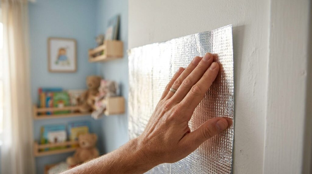 Close-up professional stock photo of a parents hand install